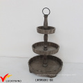 5 Tier Decorative Brown Wooden Round Tray Stand